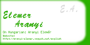 elemer aranyi business card
